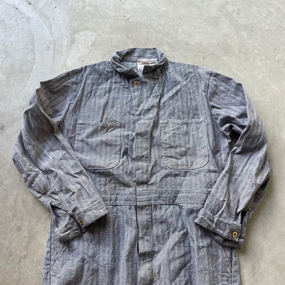 Vintage 50s Universal Overall Stone Cutter HBT Herringbone Twill Coveralls 46